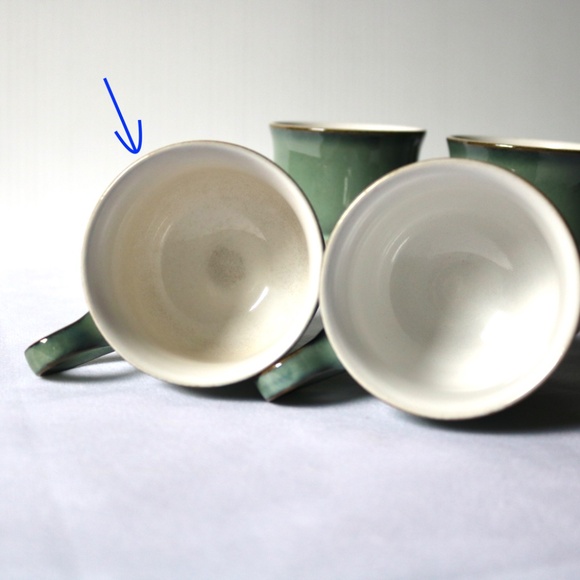 DENBY Set of 4 Vintage Venice Green Stoneware Tea Coffee Cup Saucer Fall - Picture 12 of 13